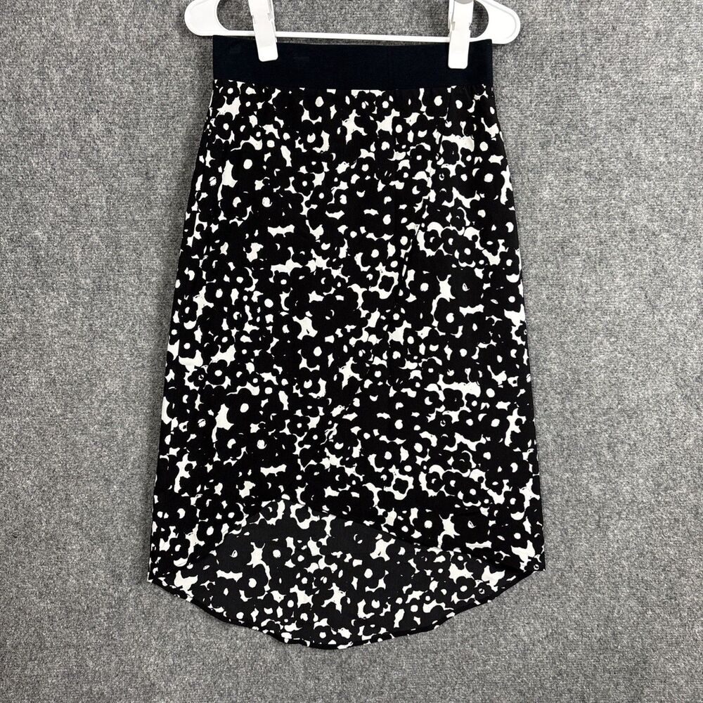 CAbi Dixon Skirt 5321 Womens Size XS Black Pull On Faux Wrap